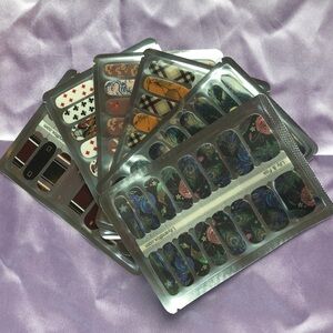 NIB | Lily and Fox | Set of 6 | Nail Wraps | Patterns: Peacock, Wolf, & More